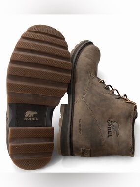 Sorel Men's Taupe Brown Waterproof Leather Lace-Up Boots